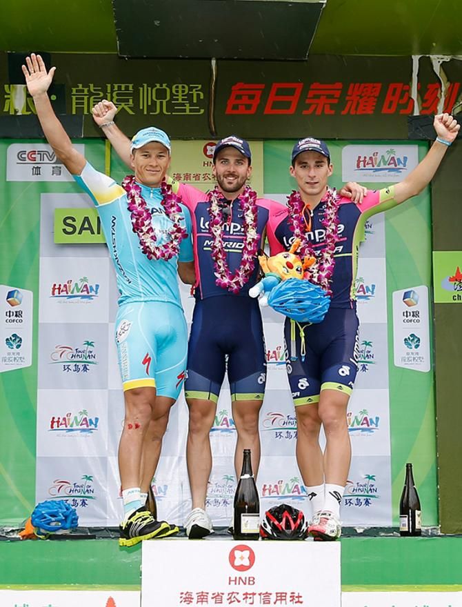 Andrea Palini (Lampre-Merida) tops the stage 5 podium