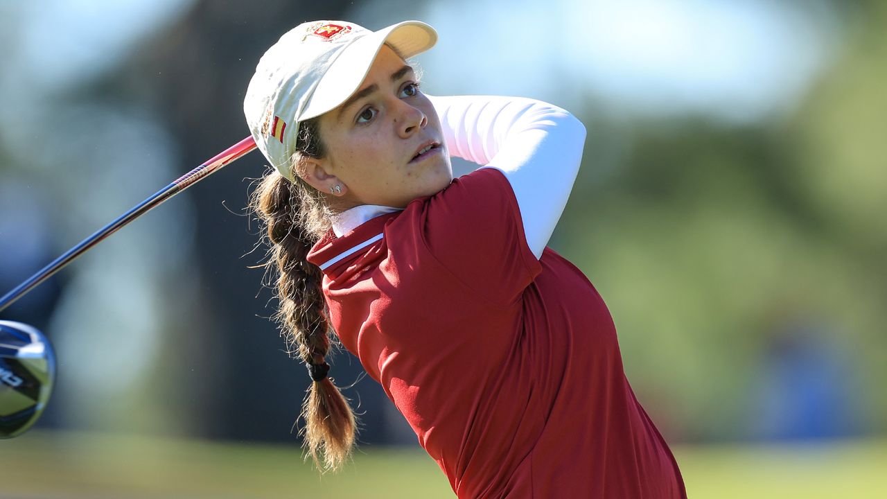 Paula Martin Sampedro takes a shot during the Augusta National Women&#039;s Amateur