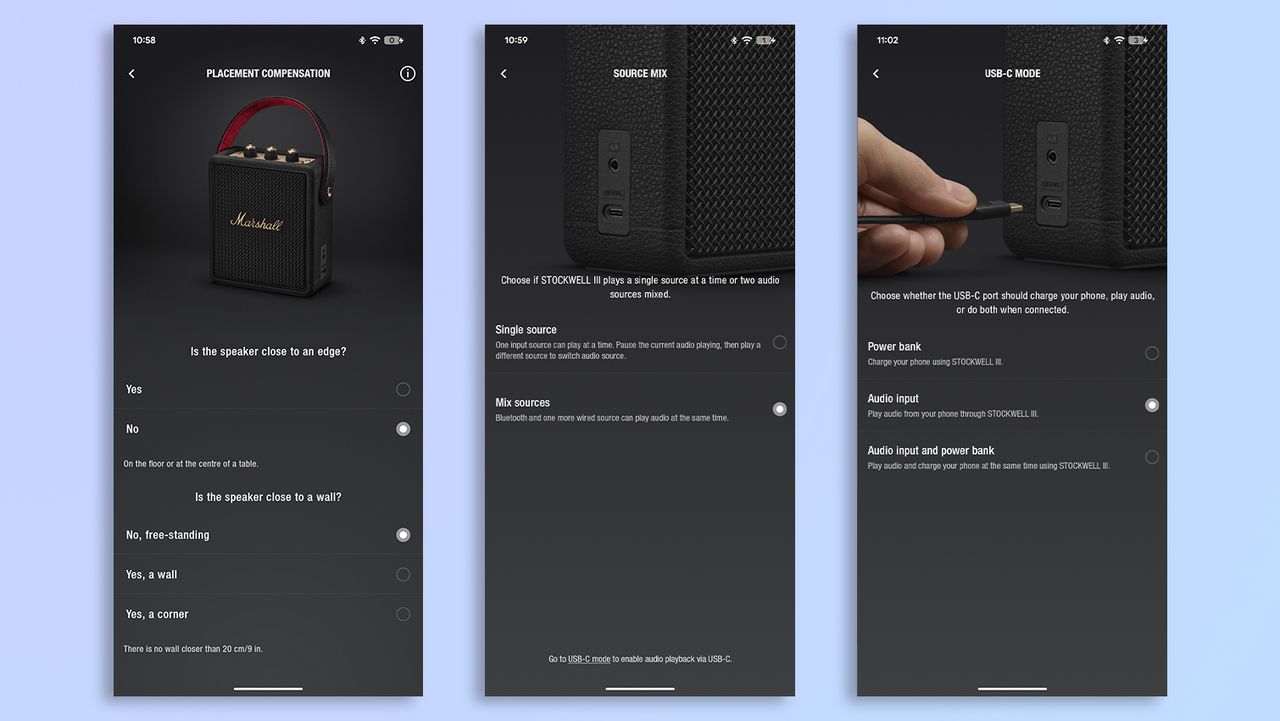 Marshall Bluetooth app screenshots