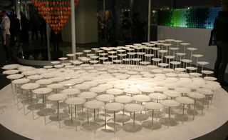 An installation of Iittala plates