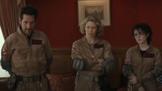 Paul Rudd, Carrie Coon and McKenna Grace in Ghostbusters: Frozen Empire