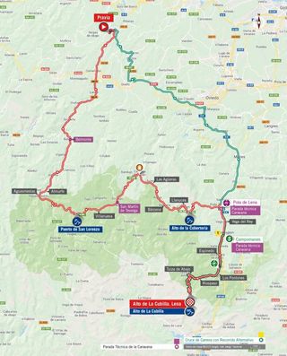 2019 Vuelta a Espana Stage 16 - Map