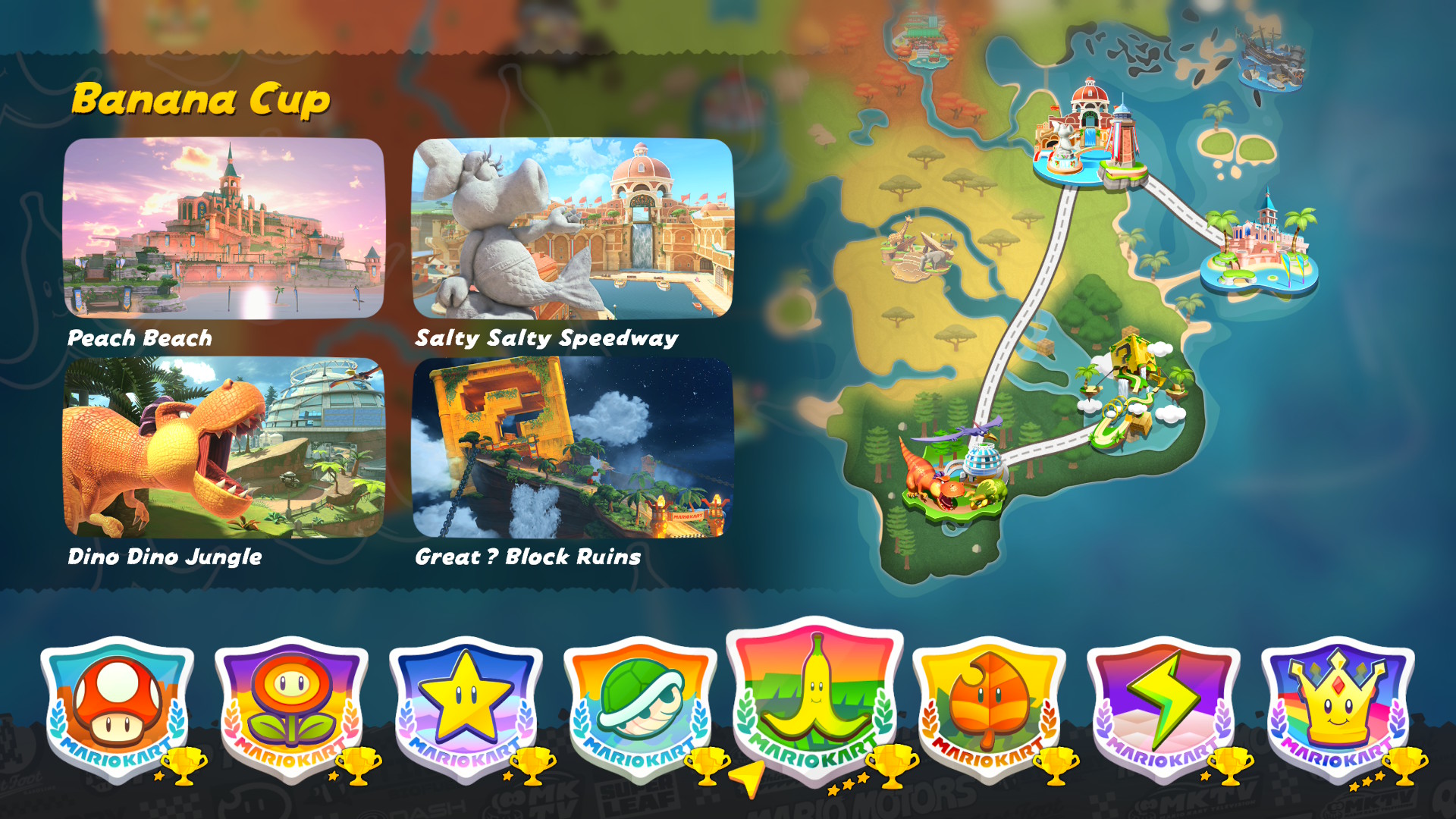 The Banana Cup map in Mario Kart World