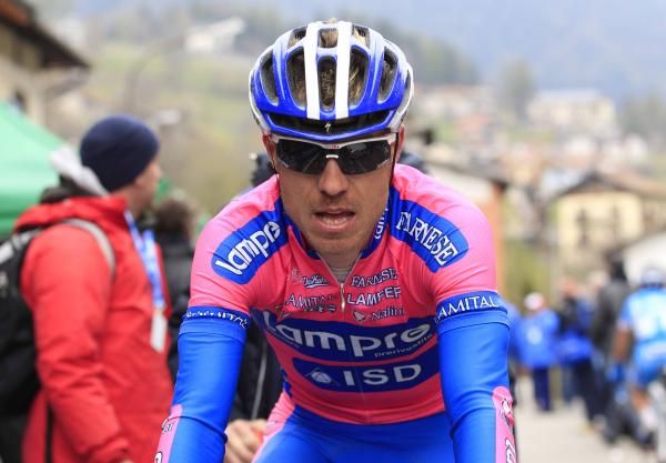 Damiano Cunego (Lampre-ISD) after crossing the line.