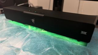 RAZER LEVIATHAN V2 ON DESK.
