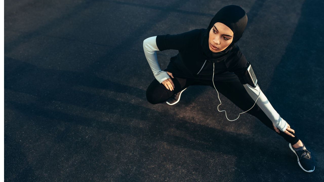 A woman working out during Ramadan