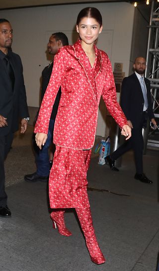 Zendaya was seen outside MTV in NYC wearing Fendi