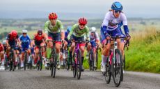 Monica Greenwood leads the peloton at the Curlew Cup
