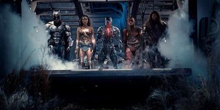 Batman, Wonder Woman, Cyborg, Flash and Aquaman in Justice League
