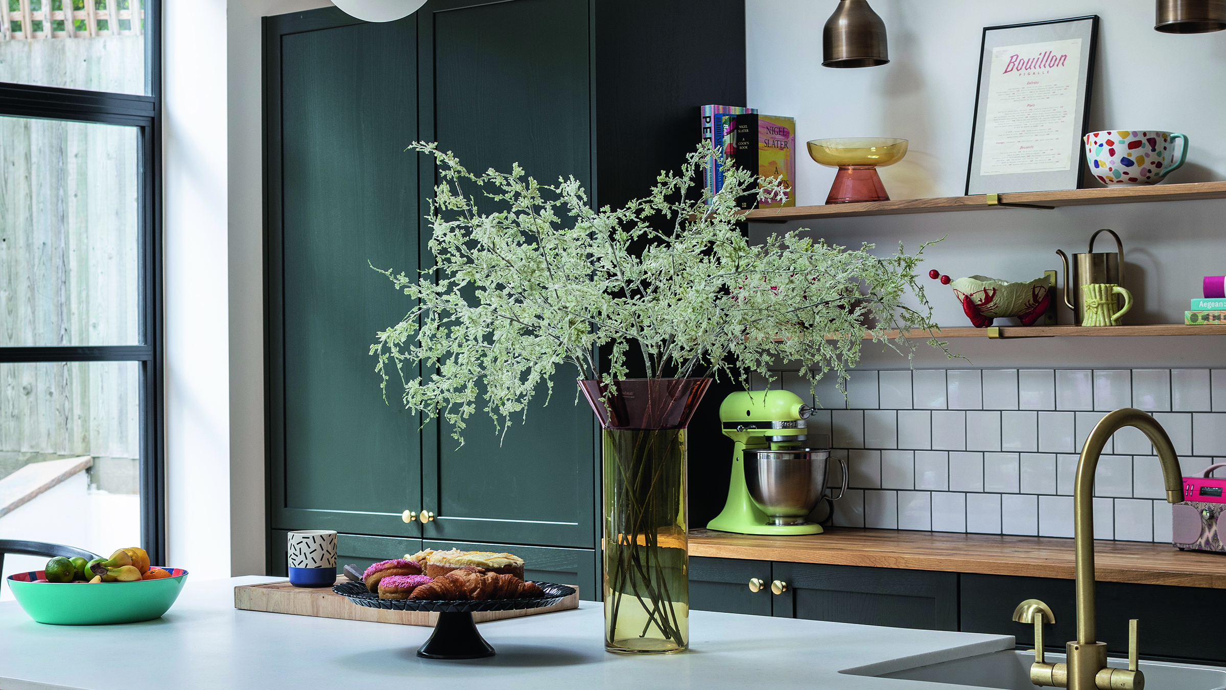 Kitchen with built in pantry and island