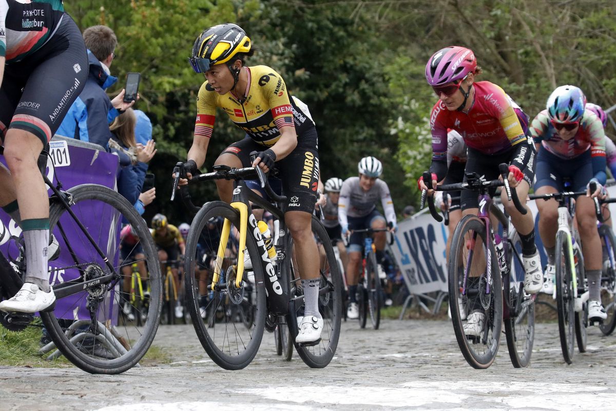 De Brabantse Pijl La Fleche Brabanconne Women 2022 7th Edition SintPietersLeeuw Overijse 1412 km 13042022 Moskesstraat Coryn Labecki USA Team Jumbo Visma photo Rafa GomezSprintCyclingAgency2022