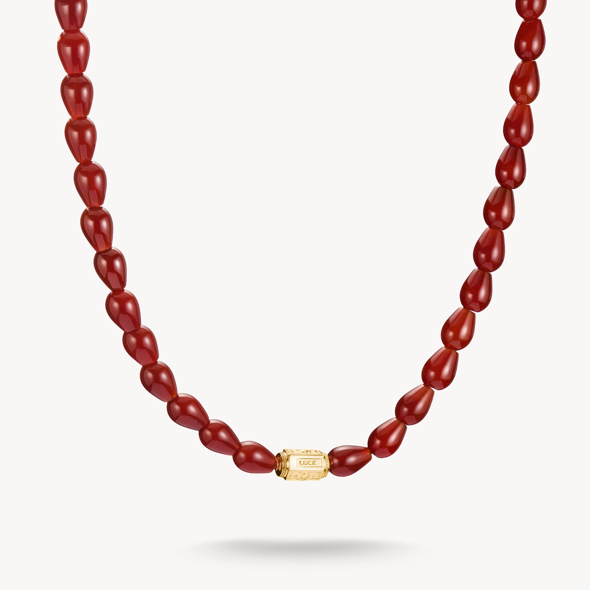 18k Gold Plated Necklace With Red Agate Beads Elyndra