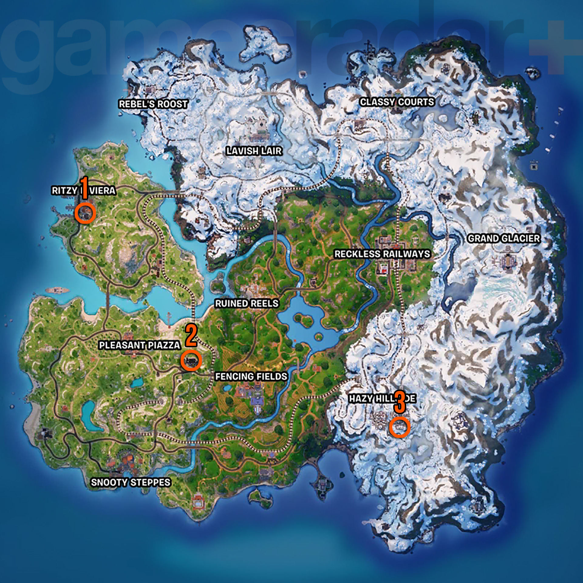 Emplacements Fortnite Ship It Express sur la carte