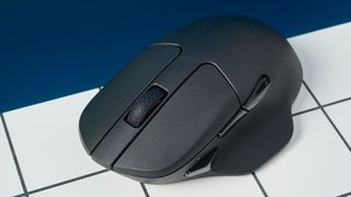 A black Keychron M7 wireless gaming mouse