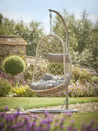 outdoor seating ideas: hanging chair from cox & cox