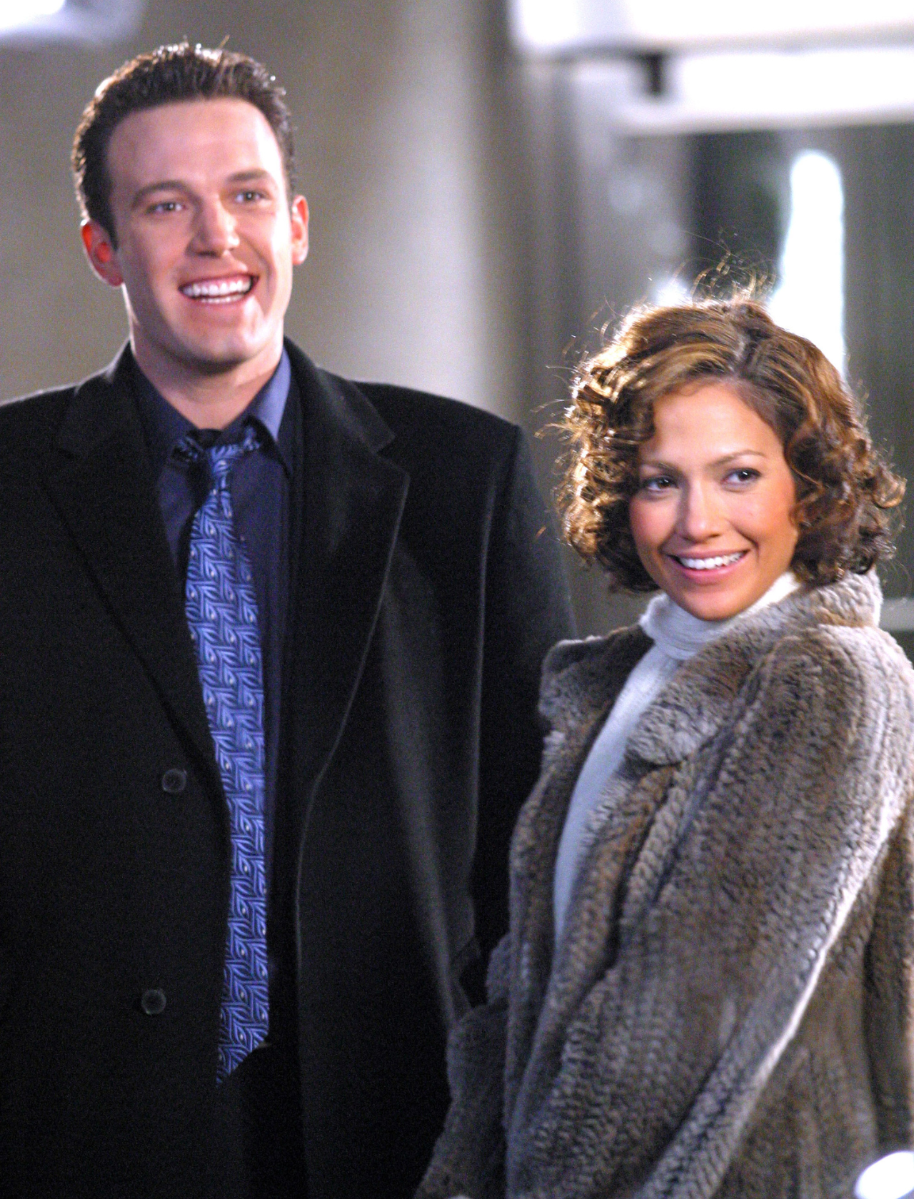 Ben Affleck and Jennifer Lopez on location for Jersey Girl at Park Avenue and 55th Street in Manhattan