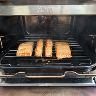 Ninja Woodfire oven being tested outdoor