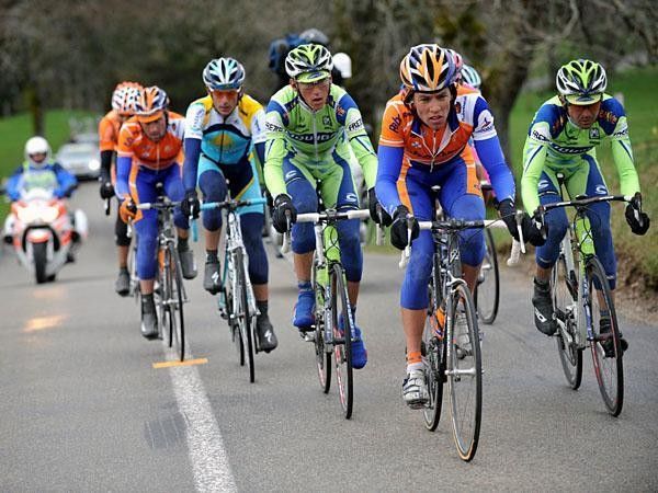 Denis Menchov (Rabobank) was bundled up against the elements.
