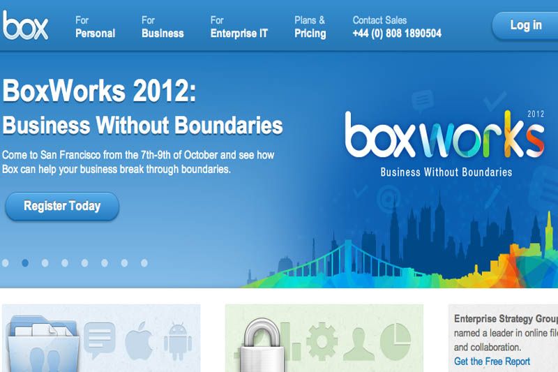 Box homepage