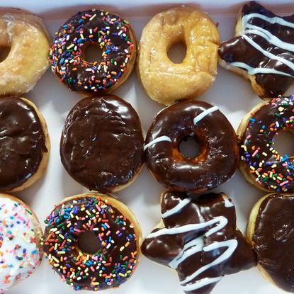 Box of Iced Doughnuts