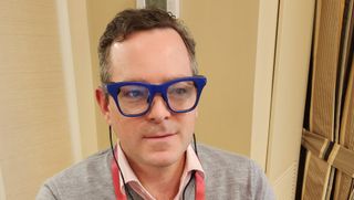 Jeremy Kaplan in Lumus smart glasses 
