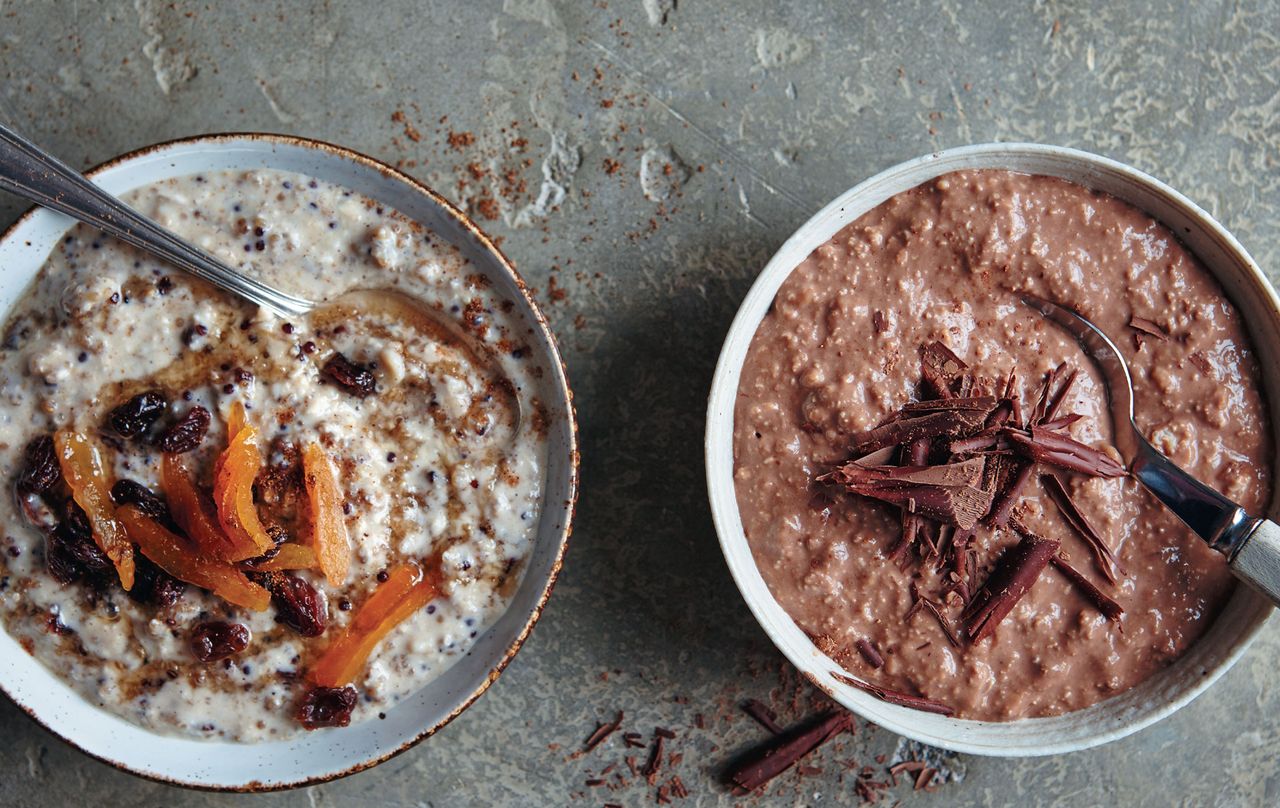 Banana, chocolate and quinoa overnight oats