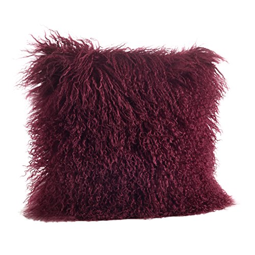 Saro Lifestyle Mongolian Lamb Fur Poly Filled Throw Pillow