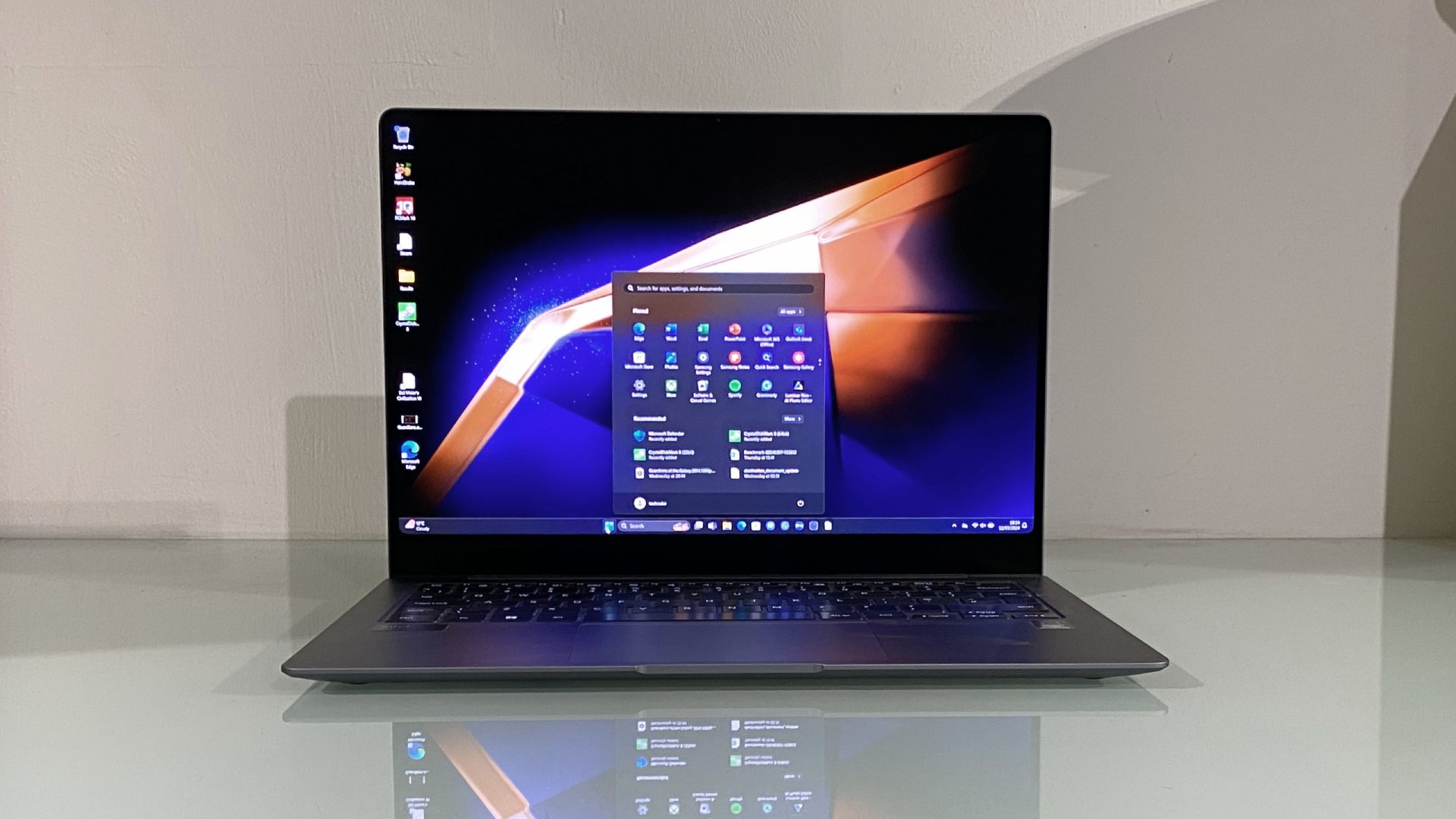 Samsung Galaxy Book4 Pro in use on a desk showing the screen