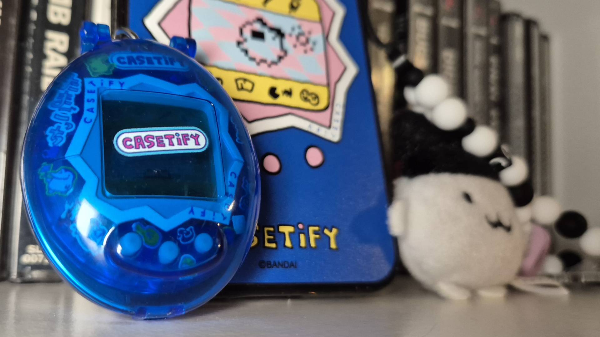 Close up photo of the Casetify Tamagotchi.