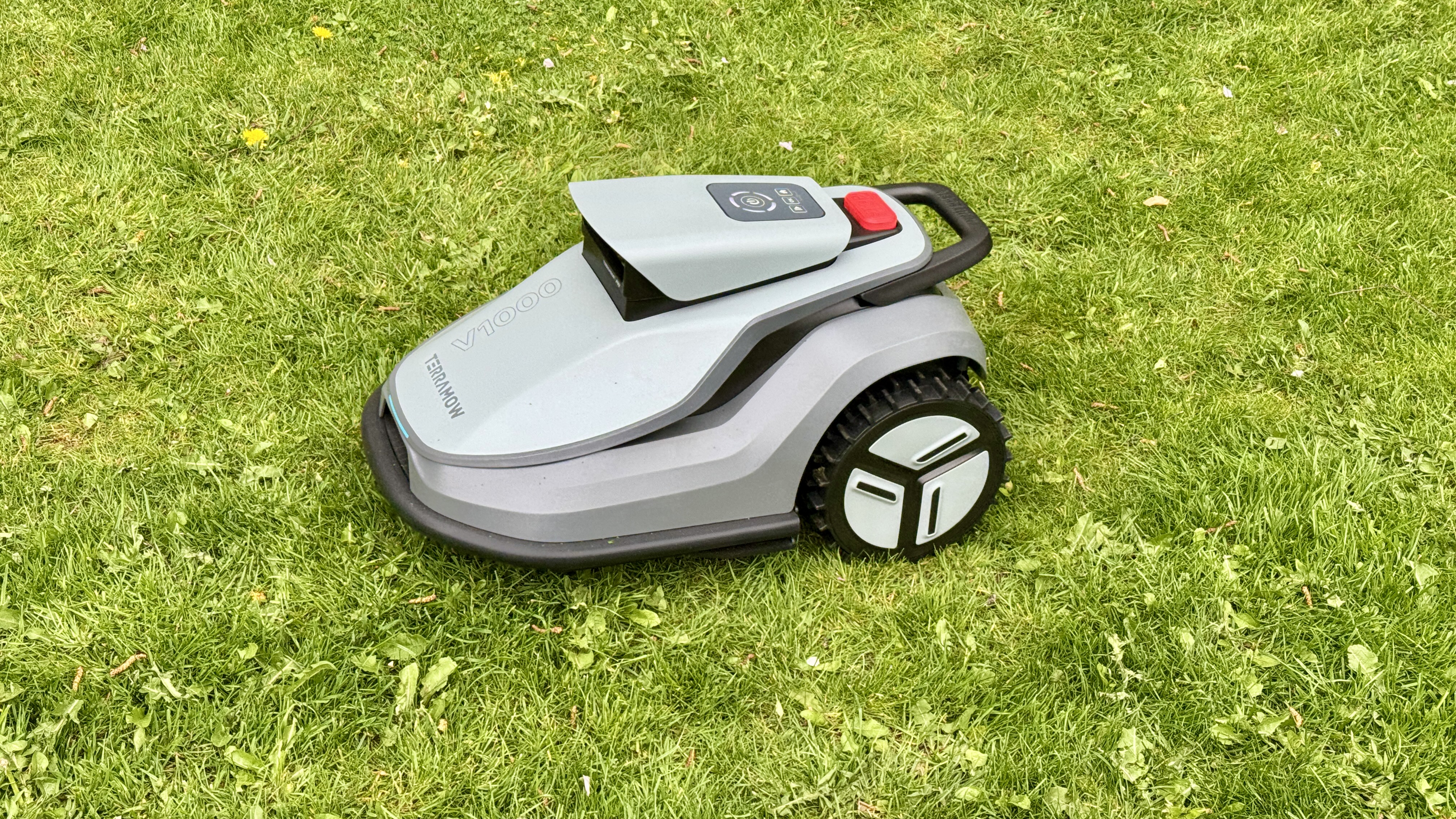 TerraMow V1000 at home on the lawn