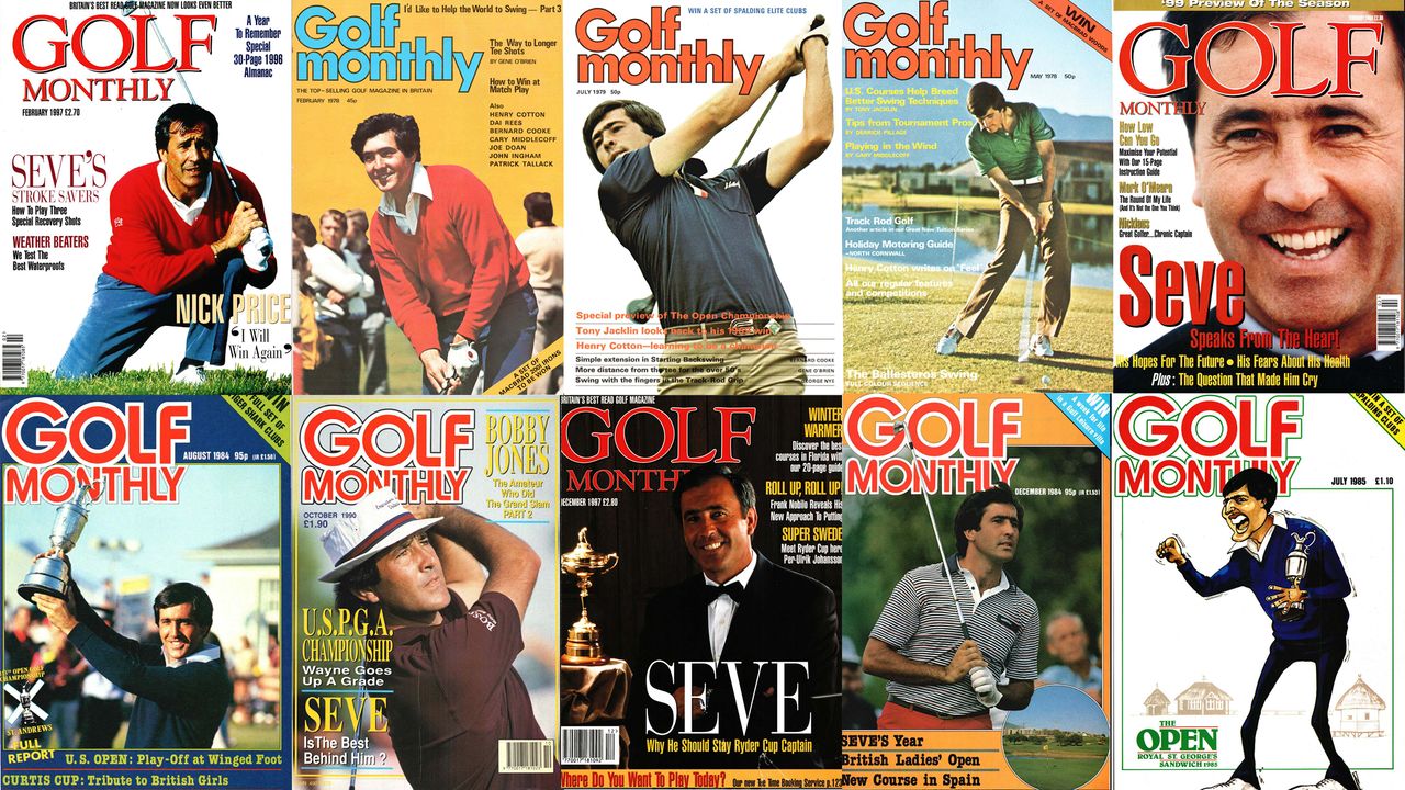 10 Seve Ballesteros Golf Monthly front covers through the years