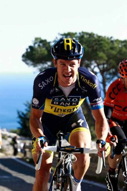 There was no holding back for Nicolas Roche (Saxo-Tinkoff) on Mt Faron