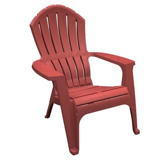 A red stackable chair