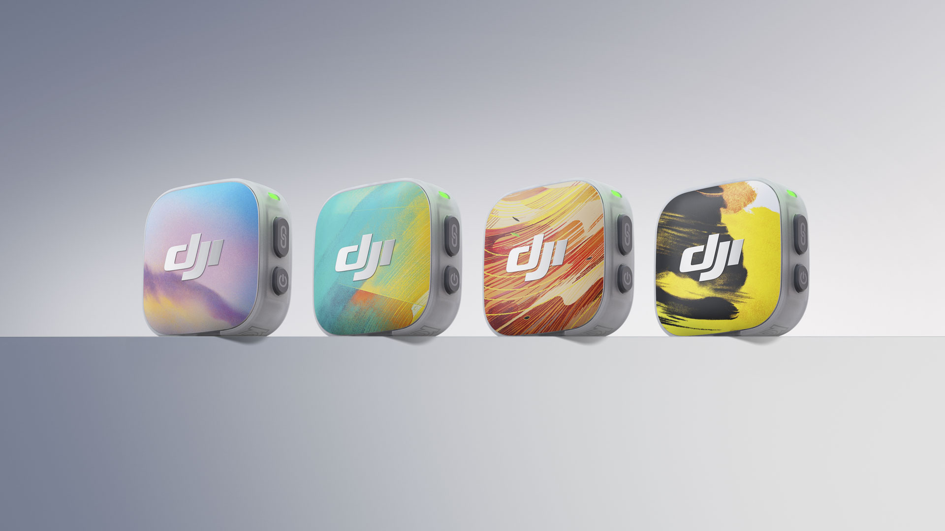 DJI Mic Mini 2 in four limited edition colorways on a white background