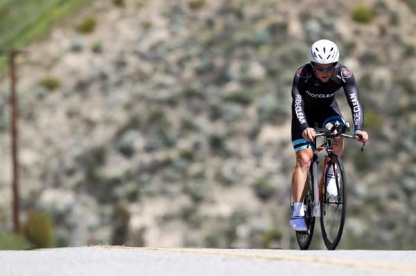 Logan Loader (Rideclean) crests just one of the hills on the course.