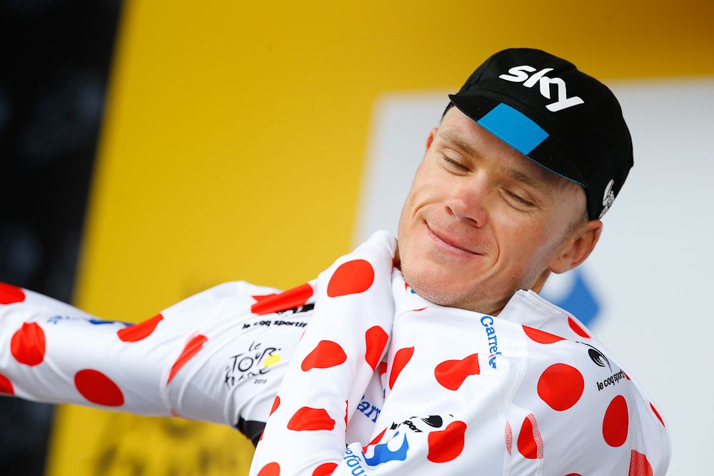 Chris Froome kept the polka dot jersey through stage 15.