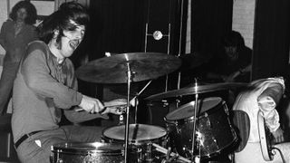 Denmark, Sep 7, 1968: John Bonham during The New Yardbirds' first ever live appearance, just one month before they officially became Led Zeppelin