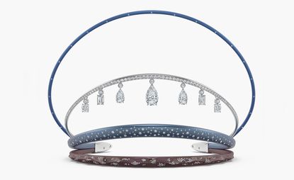 blue and diamond tiara by De Beers, one of the tiaras marking the coronation of King Charles III