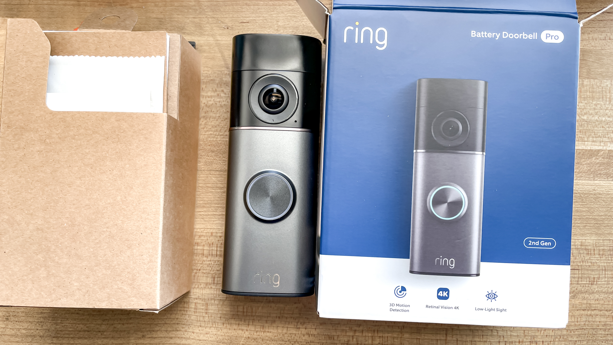 Ring Battery Doorbell Pro Retinal 4K with box