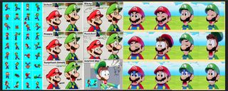 Early sketches of Mario and Luigi for the Nintendo Switch game