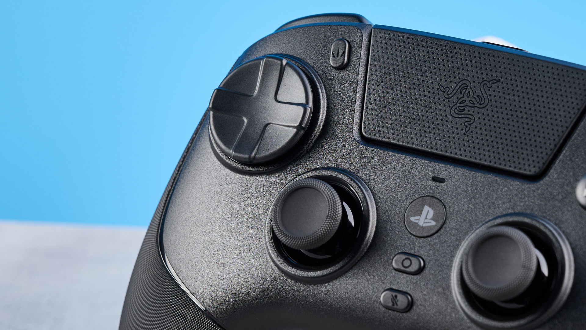 A black Razer Raiju V3 Pro controller for PS5