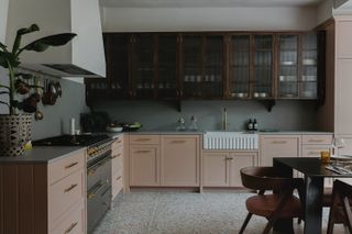 Studio Duggan pale pink and grey kitchen color schemes