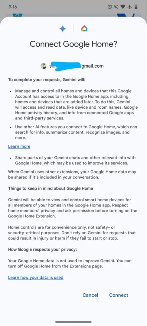 gemini google home extension