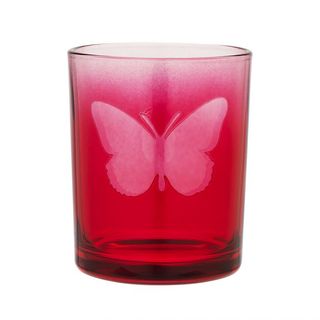 red colour butterfly printed glass
