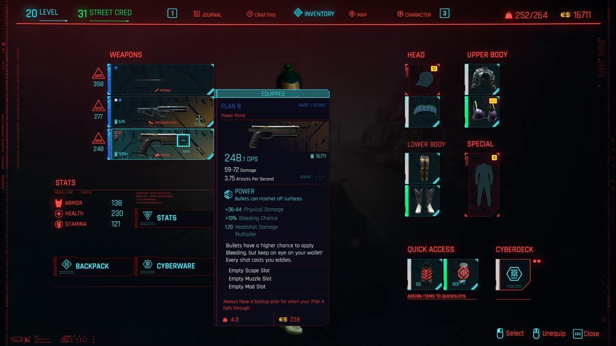 Cyberpunk 2077 Iconic items