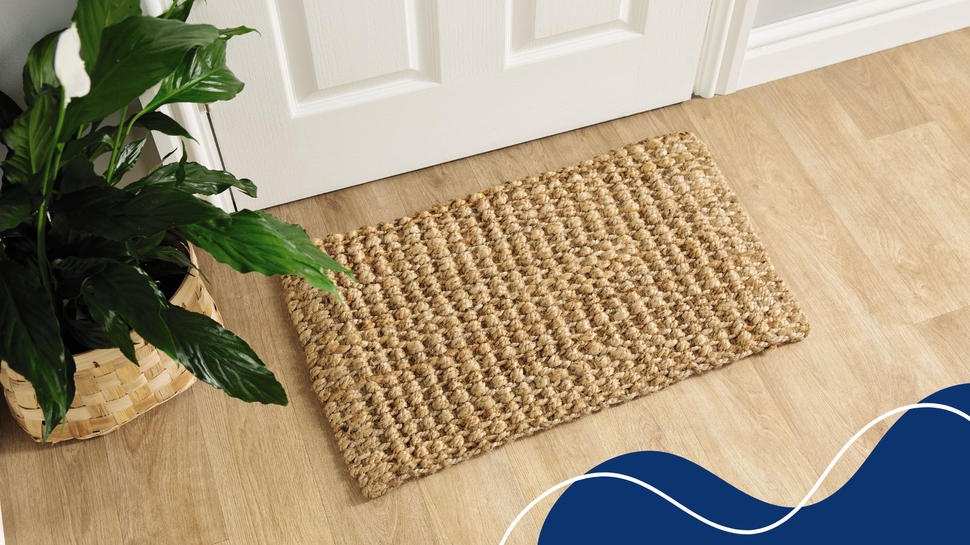 Aldi jute doormat in rectangle with canva element