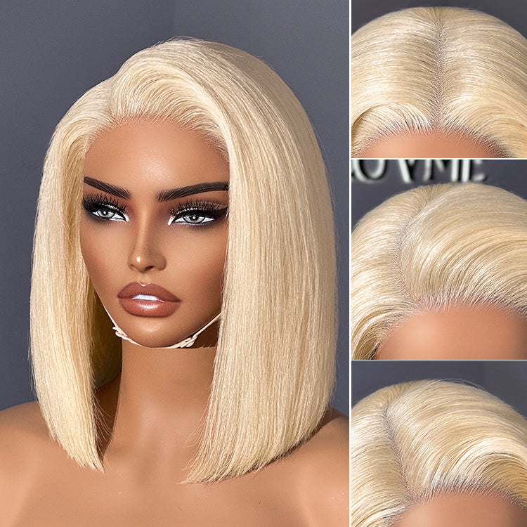 Premax Wigs | Blonde 613 Silky Straight Glueless 5x5 Closure Hd Lace Wig Pre-Cut Lace