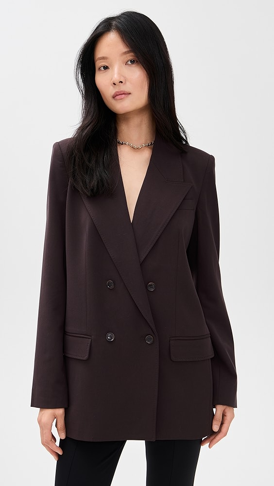 Good American Essential Suiting Oversized Double Breasted Blazer