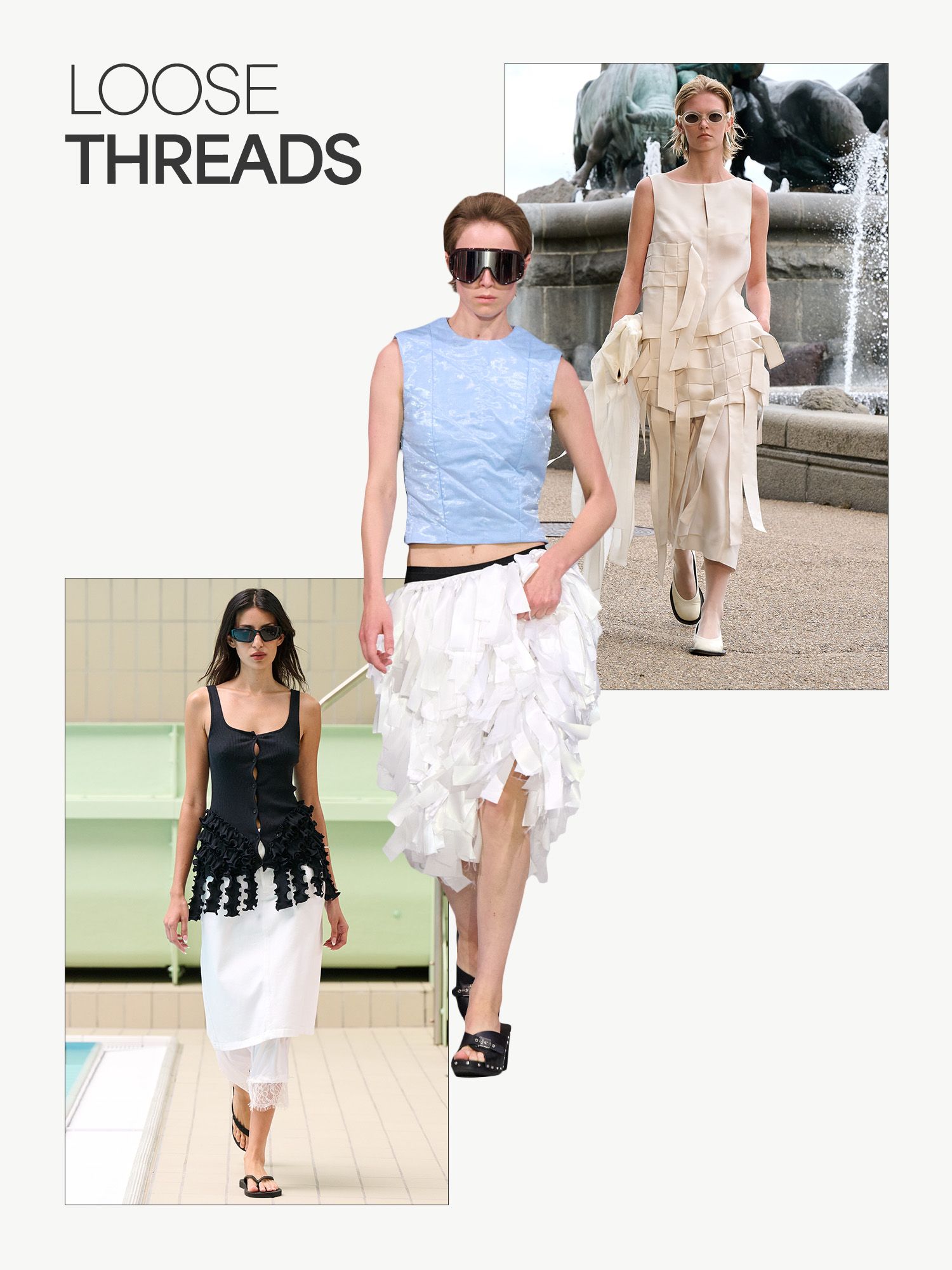 a collage of runway trends from Copenhagen Fashion Week spring/summer 2026