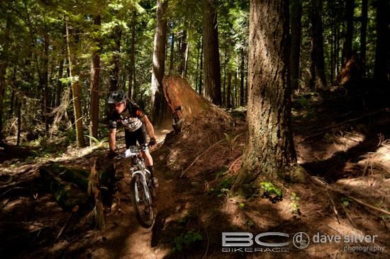 It's dark racing under the tree canopy.